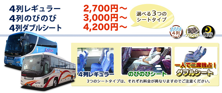 夜行バス 4列レギュラー