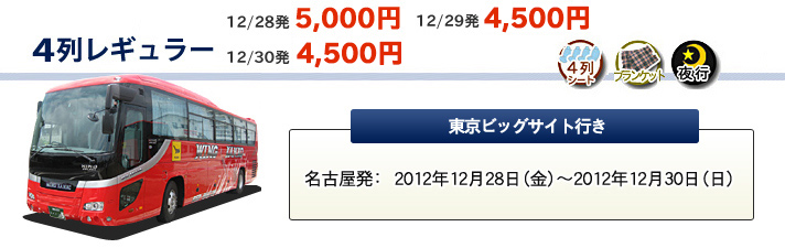 夜行バス 4列レギュラー