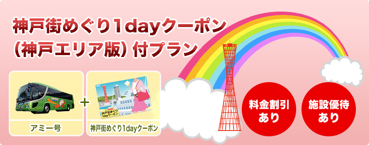 神戸街めぐり1dayクーポン（神戸エリア版）付プラン