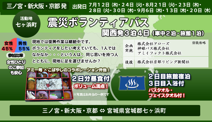 関西発3泊4日「震災ボランティアバス」
